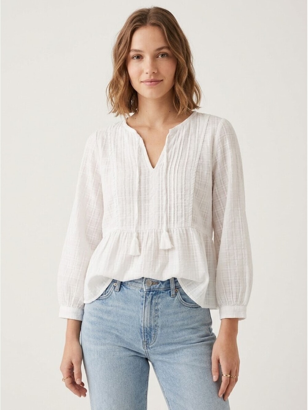 Banana Republic White Peplum Blouse XL
